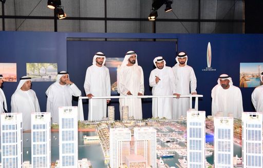 Ruler of Dubai and other officials reveal plans for the construction of new superyacht marina Dubai Harbour