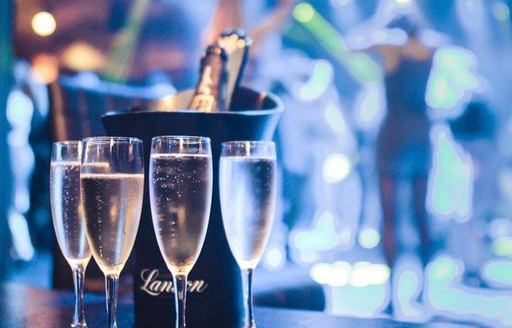 champagne at luxury club in Helsinki