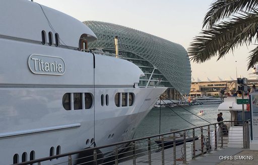 Lurssen motor yacht TITANIA makes an appearance at the Abu Dhabi Grand Prix 2016
