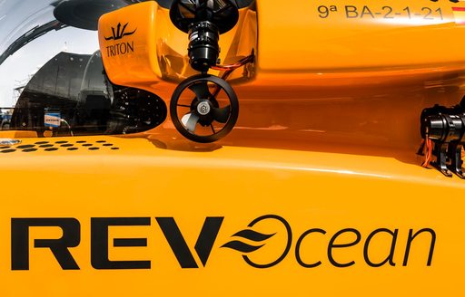 Close up of the new REV Ocean submersible AURELIA unveiled in Barcelona
