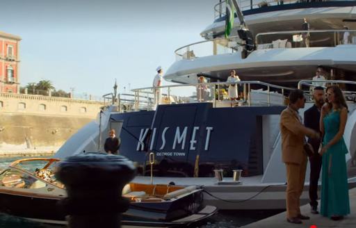 superyacht kismet on the scene of the movie 6 underground getting her sim platform recorded by the netflix directors
