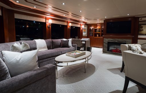 luxurious skylounge on board superyacht W