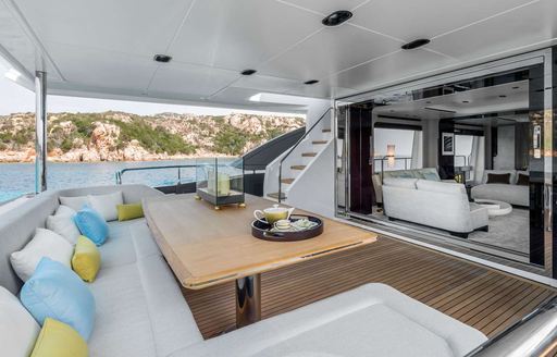 outdoor deck space onboard luxury superyacht charter MAREA LA NAUTICA