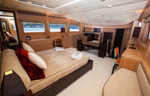 two-level master suite on board superyacht CANPARK 