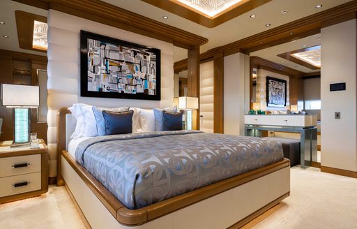 guest cabin on luxury yacht lana