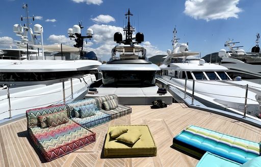 Expansive deck area onboard luxury superyacht GECO