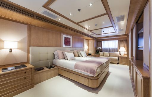 beautiful master suite on board motor yacht FERDY 