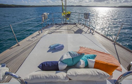 sun pads on aft deck of charter yacht JUPITER 