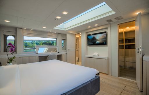 Master suite on board charter yacht ROCCO
