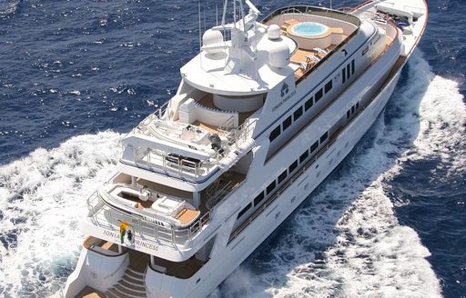 Superyacht 'Ionian Princess' cruising in the Mediterranean