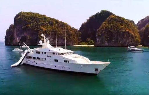Superyacht VALOR with Thailand in background