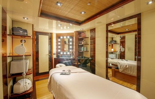Massage room onboard charter yacht ARBEMA