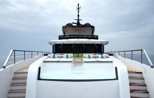 Infinity plunge pool onboard private yacht charter HALARA