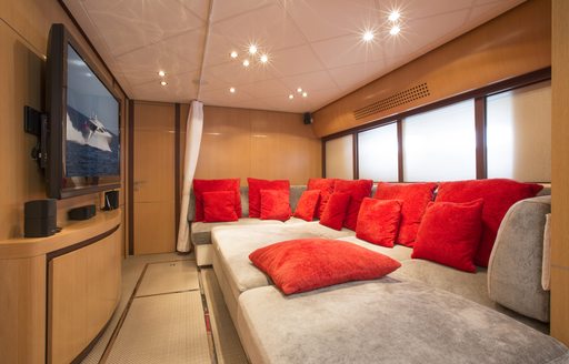 Home cinema theatre on luxury yacht tigerlily of london
