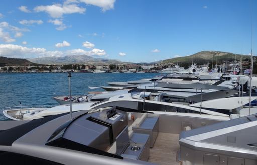 Yachts on display at the Mediterranean Yacht Show 2014