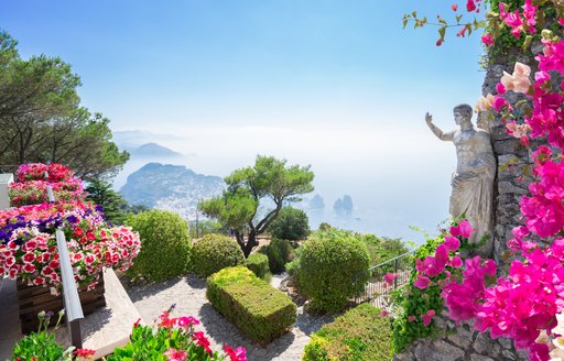 View from Mount Solaro on Capri island in summer, Italy