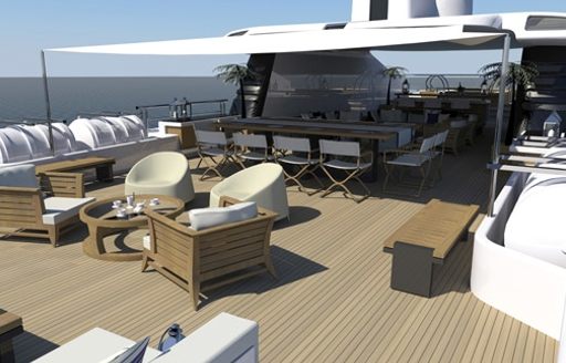 well-equipped sun deck on board superyacht VICKI