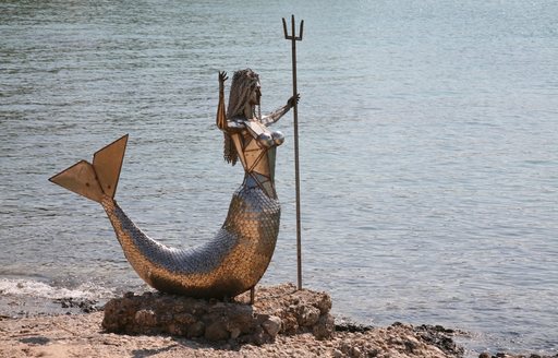 Spetses' famous Mermaid Statue