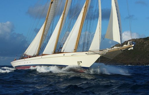 beautiful classic sailing yacht circumnavigate the Leewards at the RORC Caribbean 600 