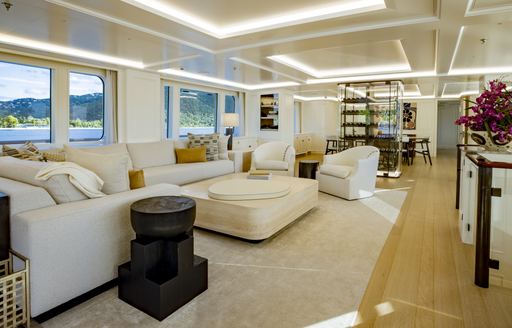 main salon onboard feadship yacht broadwater