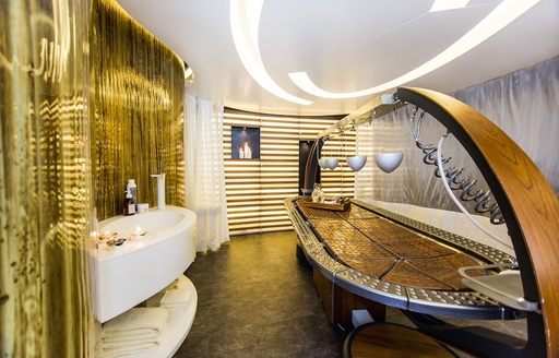 idyllic spa area aboard luxury yacht SALUZI