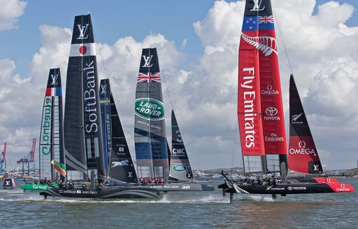 Catamarans fight it out for points in the America's Cup World Series New York