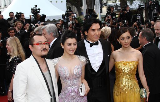 Actors pose on the red carpet at the Cannes Film Festival
