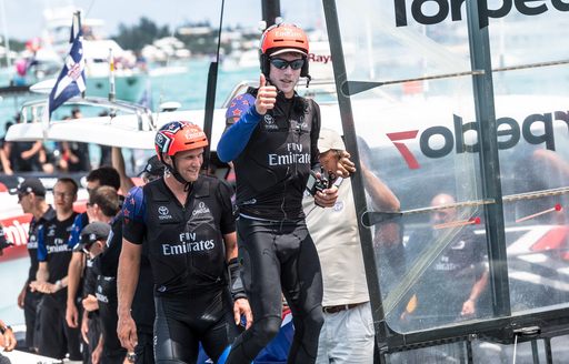 Emirates Team New Zealand after winning the America's Cup Match 2017