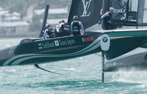 SoftBank Team Japan practicing in Bermuda for the America's Cup 2017