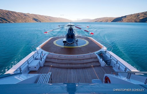 helicopter on luxury charter yacht cloudbreak