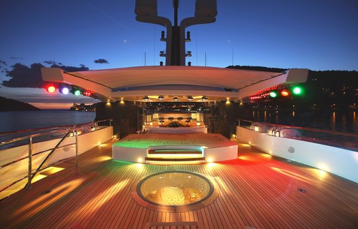 Dancefloor onboard private yacht charter ST DAVID