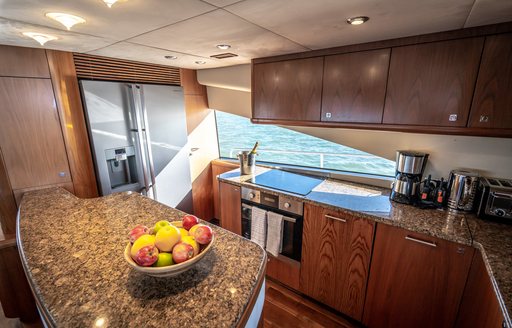 Galley on board charter yacht CHESS