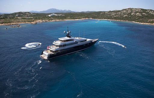 Superyacht Slipstream with her tenders in the Caribbean