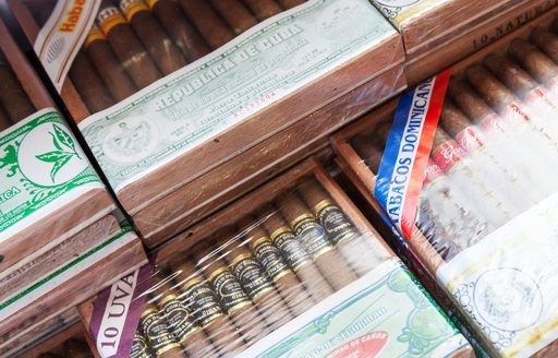 Boxes of Cuban cigars