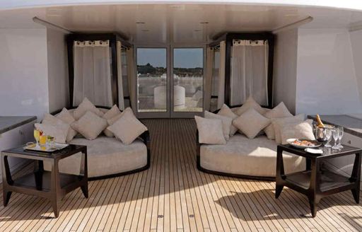 comfortable seating onboard luxury superyacht charter