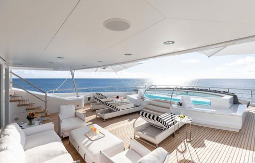 Aft deck pool on board charter yacht SECRET