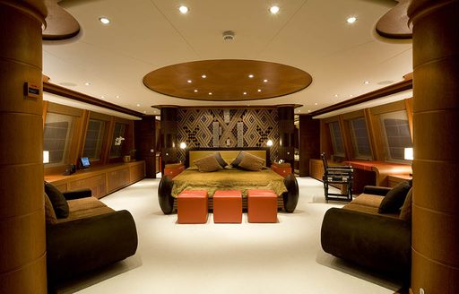 Master cabin on charter yacht SIROCCO