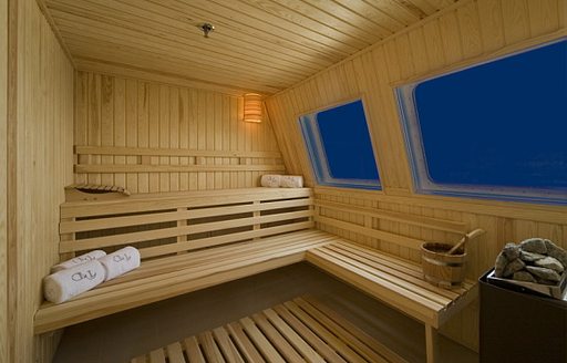 sauna on superyacht lauren l 