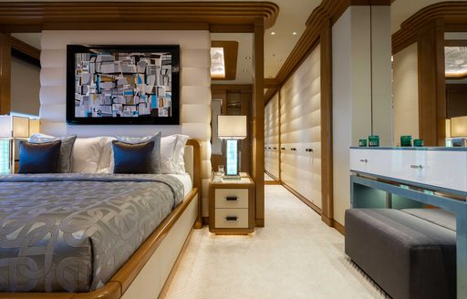 guest suite and bathroom on charter yacht lana