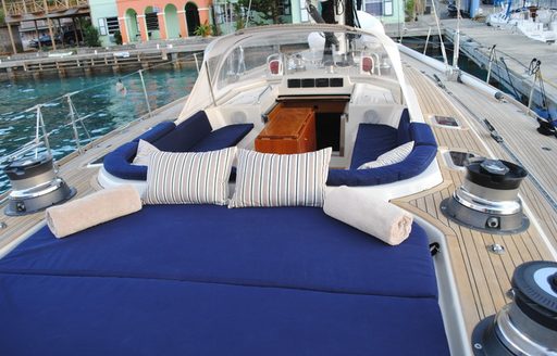 sunbathing and lounging area on board luxury yacht La Forza Del Destino 