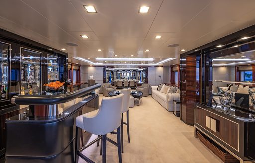Skylounge on board charter yacht TURQUOISE