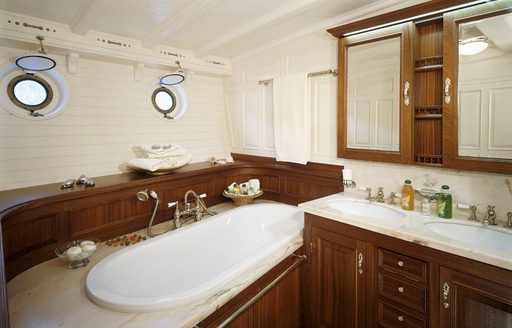 marble bath in master en suite aboard sailing yacht ELEONORA 