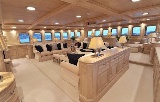 Salon on board charter yacht NERO