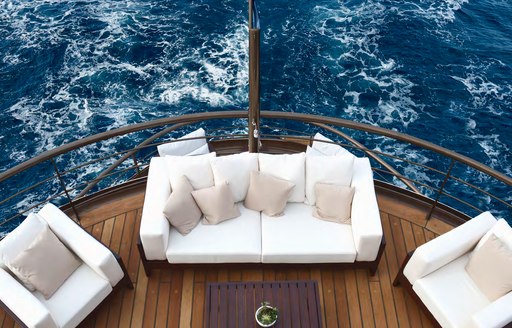 Comfortable seating on Superyacht CHAKRA