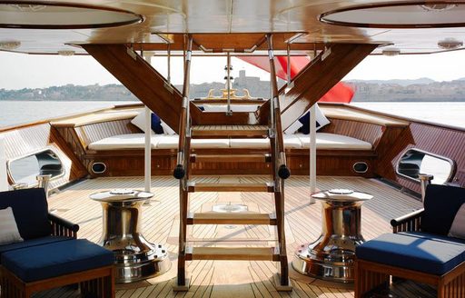 A communal exterior area on board luxury yacht TALITHA