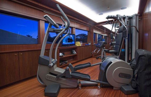A cross-trainer featured on board superyacht 'Double Down'