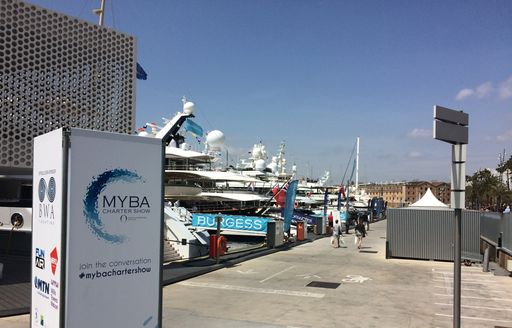 MYBA Charter Show at the Marina Port Vell in Barcelona