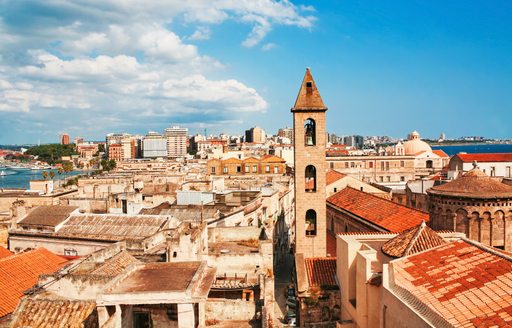 Elevated view looking over the rooftops of Naples