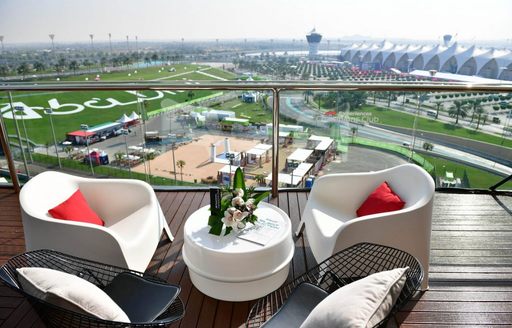 VIP terrace at the Yas Marina circuit in Abu Dhabi