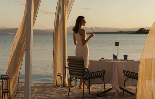 Sardinia - Blu Restaurant beach dining table person